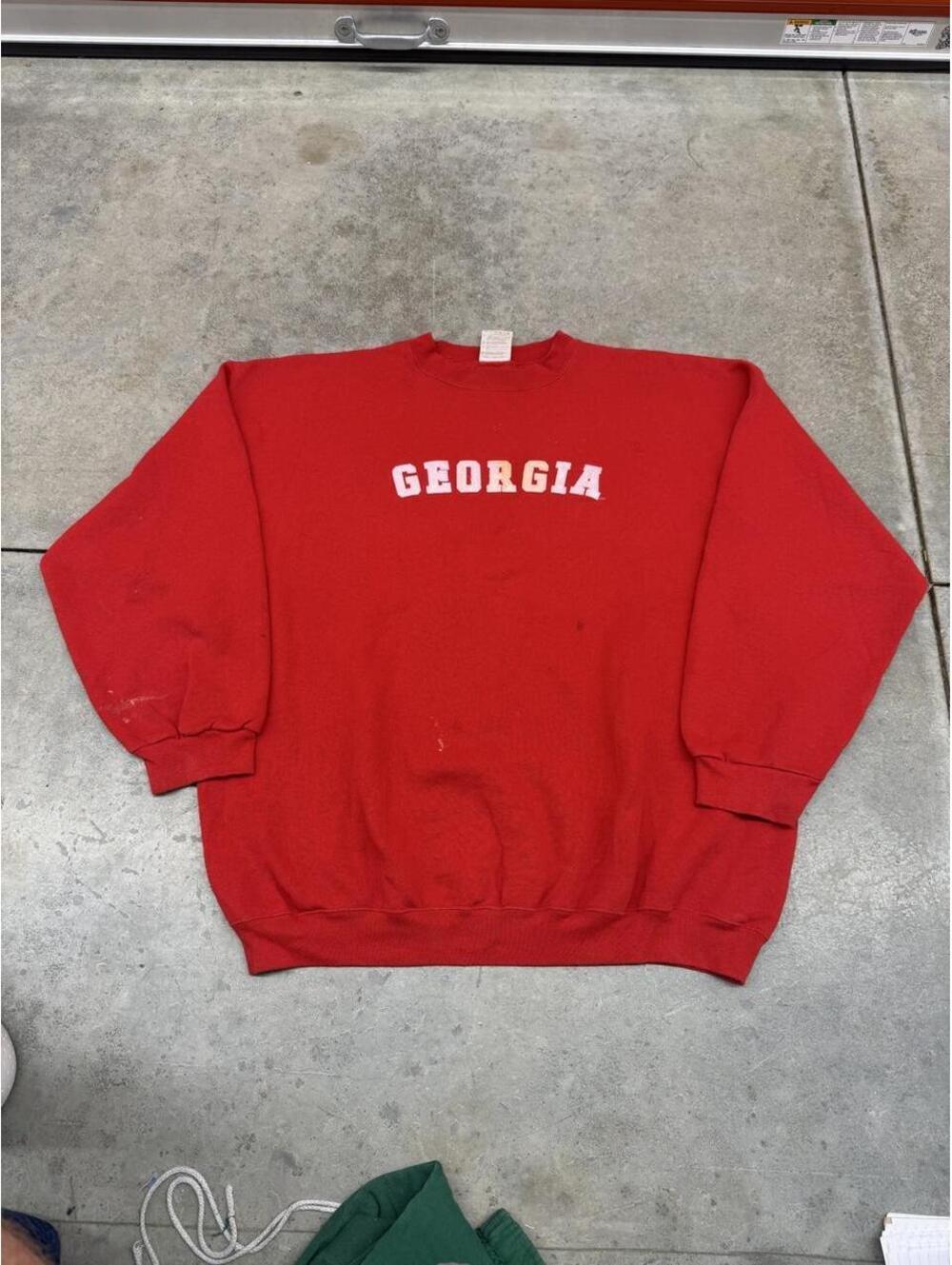 vintage university of georgia bulldogs bulldogs collegiate red crewneck size xxl - Picture 1 of 5
